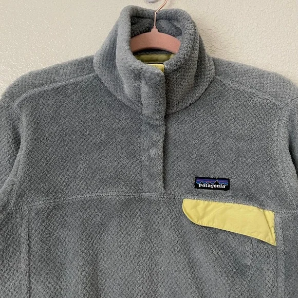 Patagonia Sweater Womens Medium Gray Retool Snap Polartec Fleece Outdoor Hiking - Picture 5 of 14